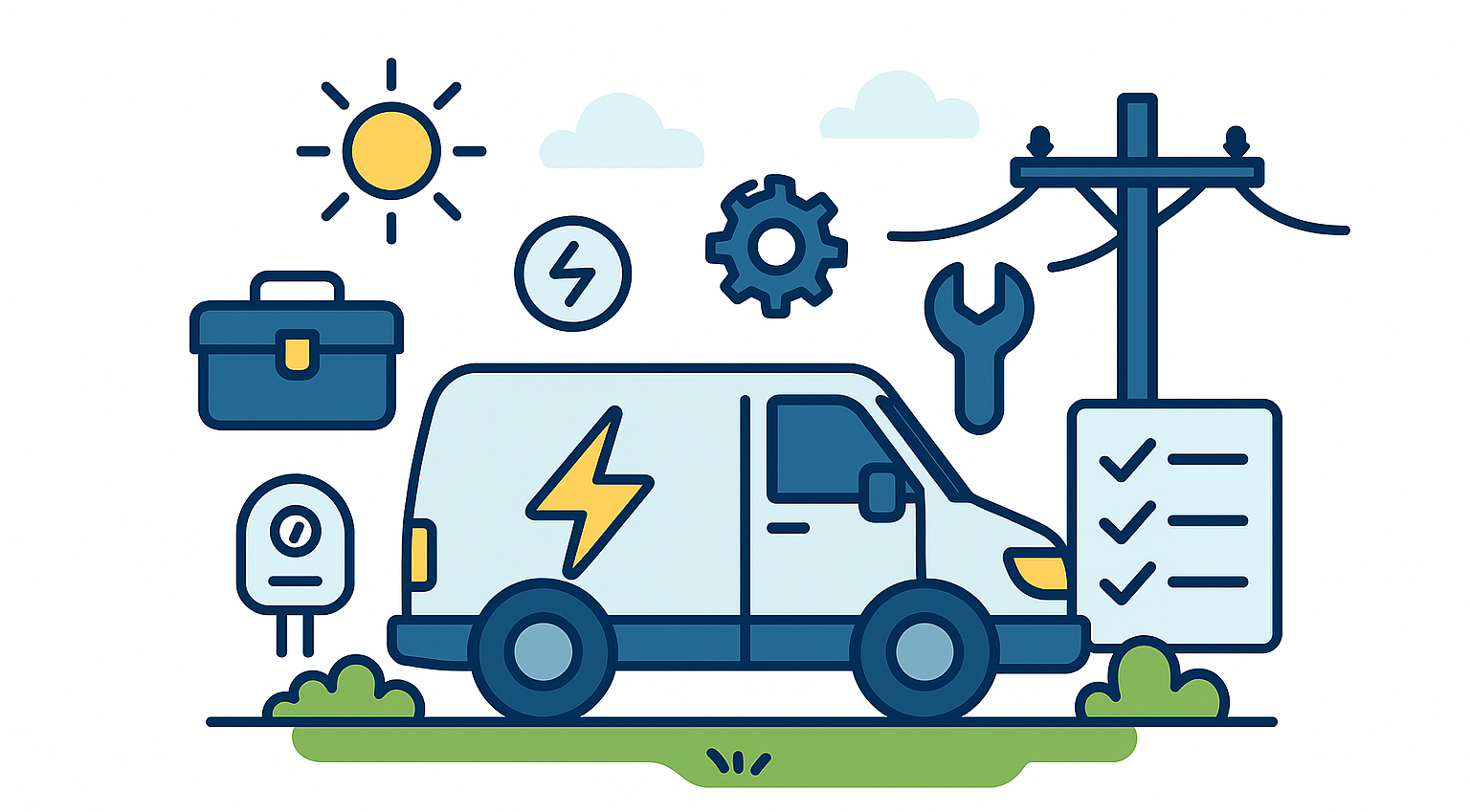 Equipo técnico supervisando una instalación eléctrica